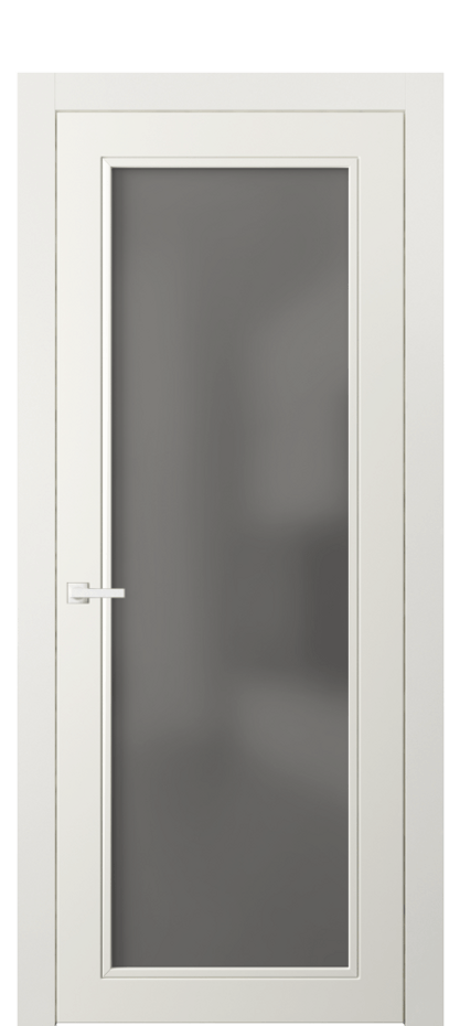 Межкомнатная дверь Neo Classic 8000 Матовый жемчужный Сатинированное серое стекло, триплекс Цена 78430 ₽ | Volhovec