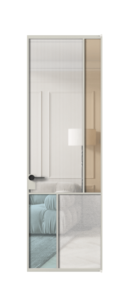 Межкомнатная дверь Mosaic АЛПЛ041.21 Алюминий тёплый серый Комбинация стекол Группы 1 и Группы 3 Цена 171870 ₽ | Volhovec