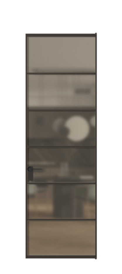 Алюминиевая дверь АЛПЛ040.04 Алюминий антрацит Сатинированное бронзовое стекло, триплекс. Без короба ААН Цена 129105 Стоимость комплекта двери включает: 1. Полотно (600/650/700/750/800/850/900/950*2000-2400 мм).
2. Короб
3. Комплект фурнитуры (2 торцевые петли и магнитный замок с ответной планкой). Фабрика дверей Волховец 8 (800) 551 43 19 Алюминиевая дверь АЛПЛ040.04 Алюминий антрацит Сатинированное бронзовое стекло, триплекс Цена 129105 | Volhovec