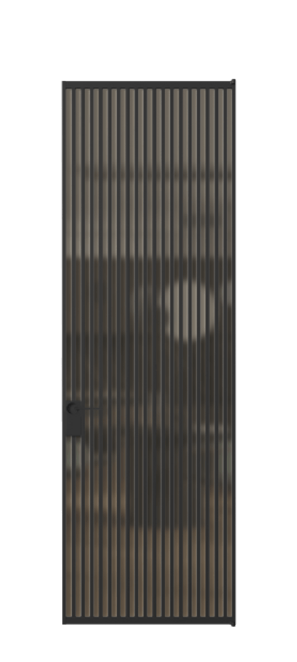 Алюминиевая дверь АЛПЛ040.06 Алюминий Черный Сатинированное бронзовое стекло, триплекс Цена 195690  | Volhovec