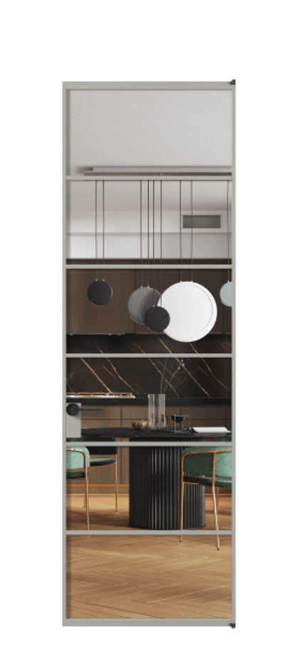 Алюминиевая дверь АЛПЛ040.04 Алюминий нейтральный серый Прозрачное стекло "Кристал Вижн", калёное Цена 134930  | Volhovec