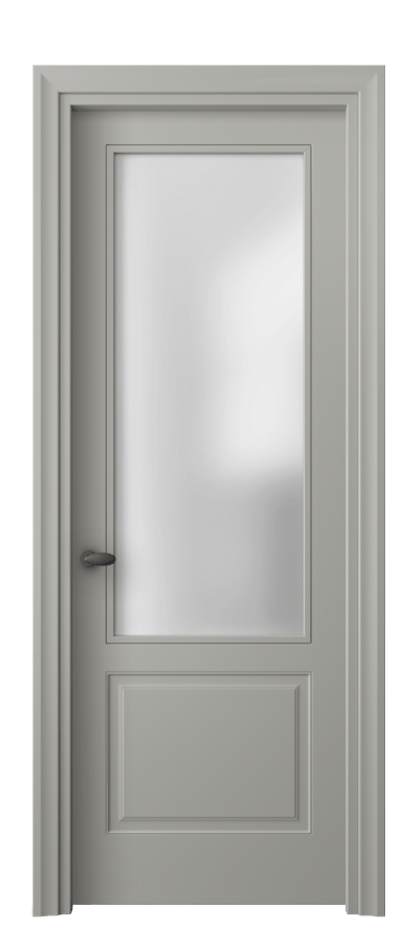 Межкомнатная дверь Esse 8552 Матовый нейтральный серый Сатинированное стекло Цена 56239 ₽ | Volhovec