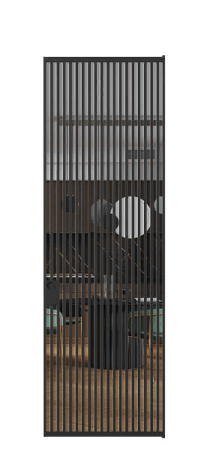 Алюминиевая дверь АЛПЛ040.06 Алюминий Черный Прозрачное стекло "Кристал Вижн", калёное Цена 192770  | Volhovec