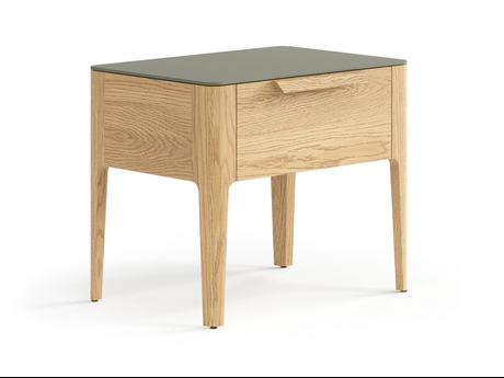 Мебель Тумба прикроватная Piega 1 ящик. Цвет Дуб соломенный матовый. Материал Массив дуба матовый. Коллекция Тумба прикроватная Piega 1 ящик. Картинка.