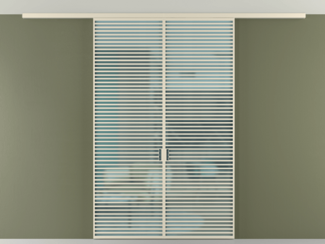 Межкомнатная дверь New Перегородка Formato вдоль стены на потолок двустворчатая АЛПР 040.07 Алюминий бежево-серый Сатинированное голубое стекло, триплекс Цена 367356  | Volhovec