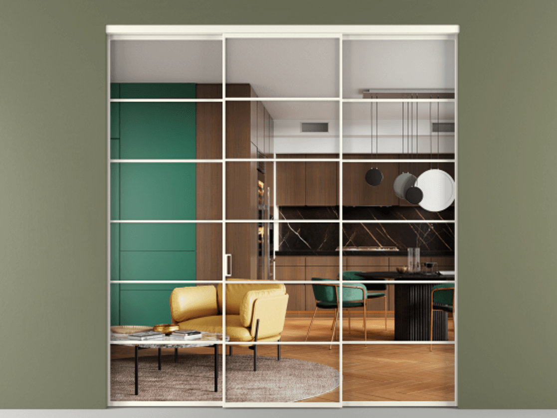 Перегородка Formato внутри проема трёхстворчатая #VENDORCODE# #FURNISH# #GLASS# Цена #PRICE# #CURRENCY# | Volhovec