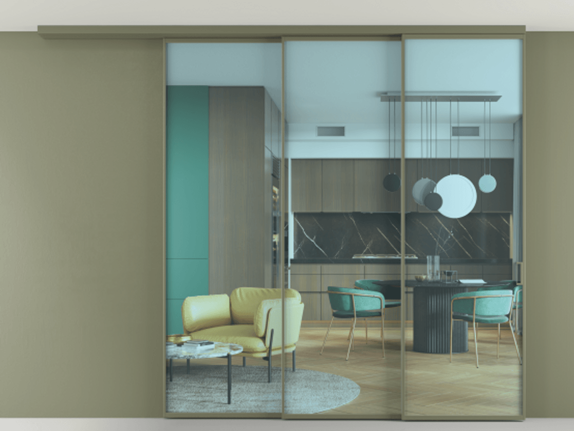 Перегородка Формато вдоль стены на потолок 3 створки с синхронным механизмом АЛПР 040.01 Алюминий оливковый тёмный Прозрачное голубое стекло, триплекс. Цена 382108 ₽ 1. Полотно 2 шт. (800/2100 мм)
2. Комплект установки раздвижной системы
3. Базовый комплект фурнитуры
4.Ручка Рондо. Фабрика дверей Волховец 8 (800) 551 43 19 Перегородка Формато вдоль стены на потолок 3 створки с синхронным механизмом АЛПР 040.01 Алюминий оливковый тёмный Прозрачное голубое стекло, триплекс Цена 382108 ₽ | Volhovec