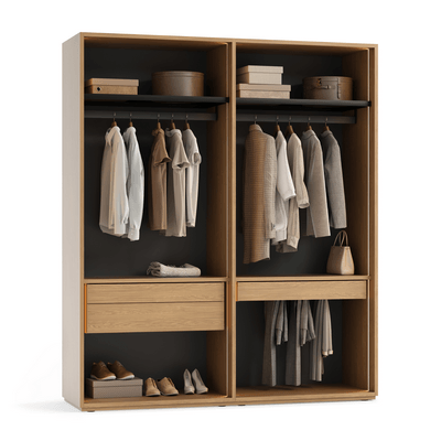 Мебель Гардеробные Module. Цвет Дуб Каселла коричневый. Материал ЛДСП древесный. Коллекция Идея 1. Картинка.