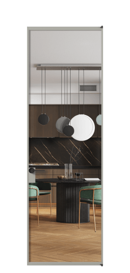 Дверь межкомнатная АЛПЛ040.01 Crystalvision АНСР. Цвет Алюминий нейтральный серый. Материал Алюминий в эмали. Коллекция Formato. Картинка.