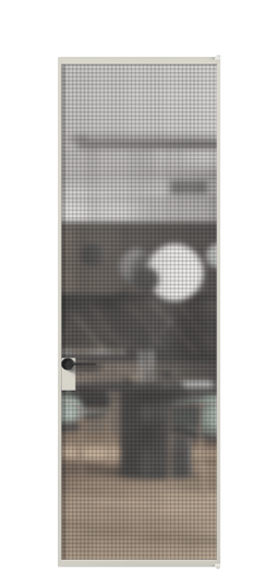 Дверь межкомнатная АЛПЛ040.01 Mesh silver АОС. Цвет Алюминий облачно-серый. Материал Алюминий в эмали. Коллекция Formato. Картинка.