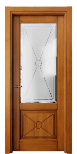 Дверь межкомнатная 6362 БСП Сатинированное стекло с гравировкой и фацетом. Цвет Бук светлый с патиной. Материал Массив бука с патиной. Коллекция Toscana Litera. Картинка.