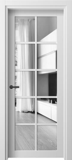 Дверь межкомнатная 2106 БШ ДВ ЗЕР. Цвет Белый шёлк. Материал Ciplex ламинатин. Коллекция Neo. Картинка.