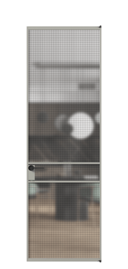 Дверь межкомнатная АЛПЛ040.02 Mesh silver АНСР. Цвет Алюминий нейтральный серый. Материал Алюминий в эмали. Коллекция Formato. Картинка.