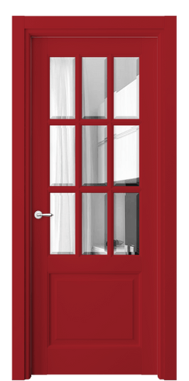 Дверь межкомнатная 6312 Сигнальный красный RAL 3001. Цвет RAL Сигнальный красный RAL 3001. Материал Массив бука эмаль. Коллекция Toscana Grigliato. Картинка.