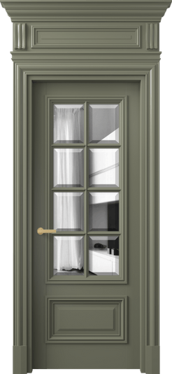Дверь межкомнатная 7316 БОТ ДВ ЗЕР Ф. Цвет Бук оливковый тёмный. Материал Массив бука эмаль. Коллекция Antique. Картинка.