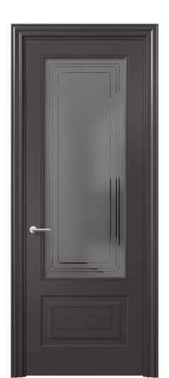 Дверь межкомнатная 8442 МАН Серый сатин с гравировкой. Цвет Матовый антрацит. Материал Гладкая эмаль. Коллекция Mascot. Картинка.