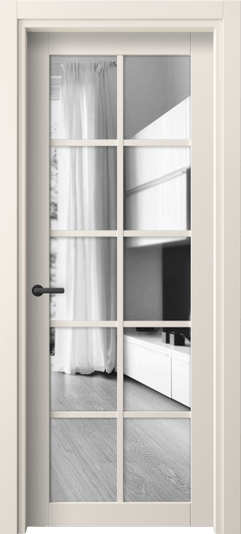 Дверь межкомнатная 2106 ПЭКБ ДВ ЗЕР. Цвет ПЭТ кремово-белый. Материал ПЭТ. Коллекция Neo. Картинка.