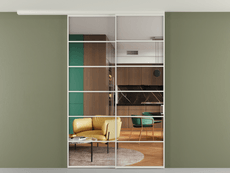 Перегородка Формато вдоль стены на потолок 2 створки с синхронным механизмом