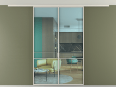 Перегородка Formato вдоль стены на потолок двустворчатая