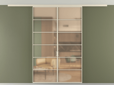 Перегородка Формато вдоль стены на потолок 2 створки