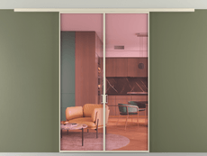 Перегородка Формато вдоль стены на потолок 2 створки